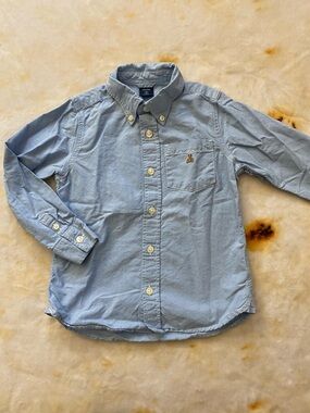 ⭐️ Baby GAP Toddler Boys Oxford Button Down Shirt 5T, Long Sleeve Baby Blue